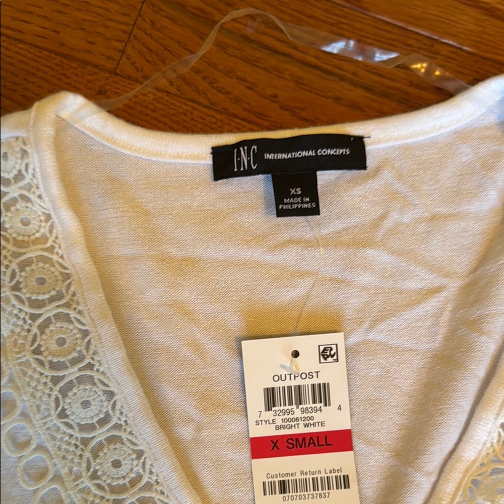 INC white Lace top - Picture 2 of 4